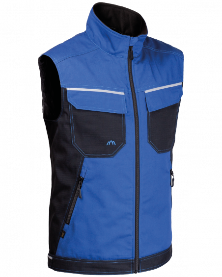 Kamizelka ocieplana 2506 z odblaskami V-WORK (Niebieski/Czarny)