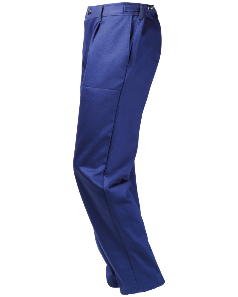 Spodnie Spawacz trudnopalne, dla spawaczy (Klasa 1), granatowe — lewy bok spodni