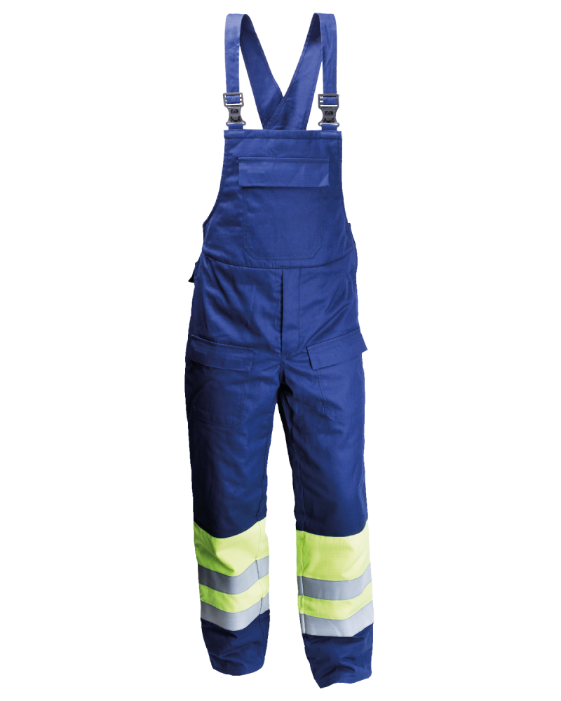 Ogrodniczki ocieplane Hi-vis multiochronne (Granatowy/Żółty Hi-Vis) - tył