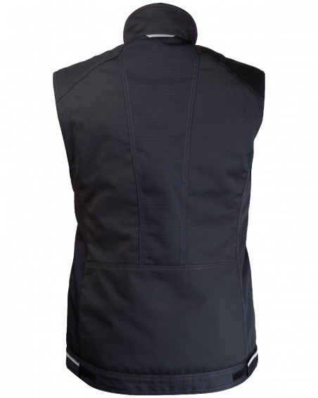 Kamizelka ocieplana 2506 z odblaskami V-WORK (Czarny) - tył