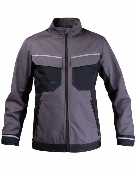 Bluza robocza 3506 z odblaskami (szara/czarna) - przód bluzy