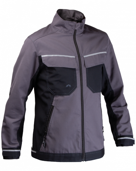 Bluza robocza 3506 z odblaskami (szara/czarna) - prawy bok bluzy