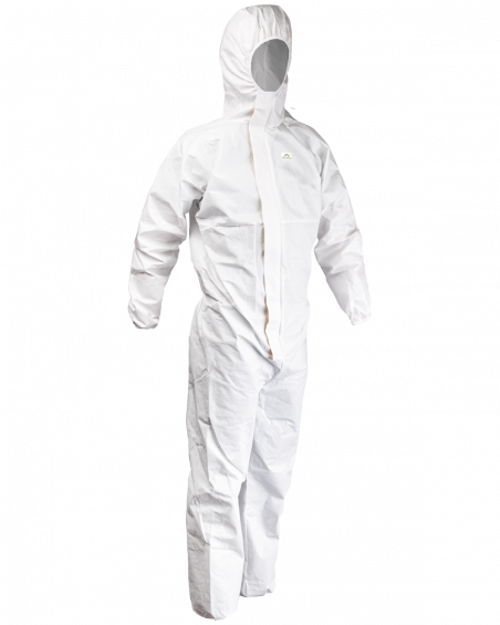 Kombinezon PP, biały wododporny - bok