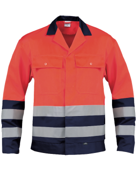 3240 High Visibility Work Jacket (Navy Blue/Hi-Vis Red)