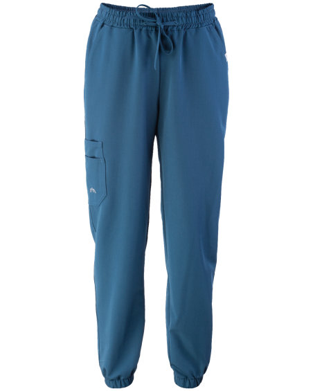 Women's trousers, marine joggers with elasticated waistband - front