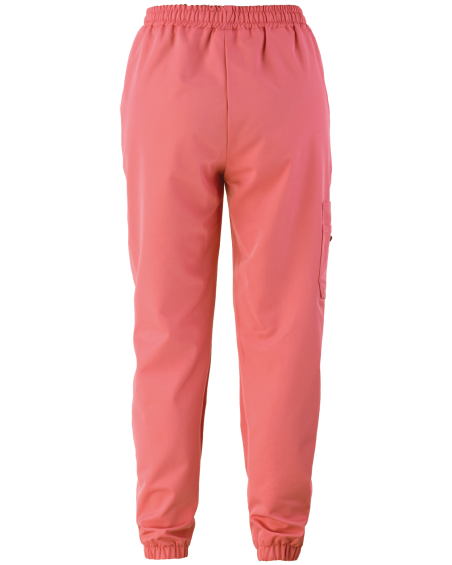 Women's trousers, salmon joggers with elasticated waistband - back