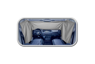 Windscreen curtain for campers and delivery vans