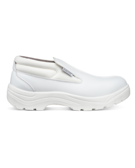 Trzewiki ochronne Haccp Albi, białe robocze — prawy bok buta