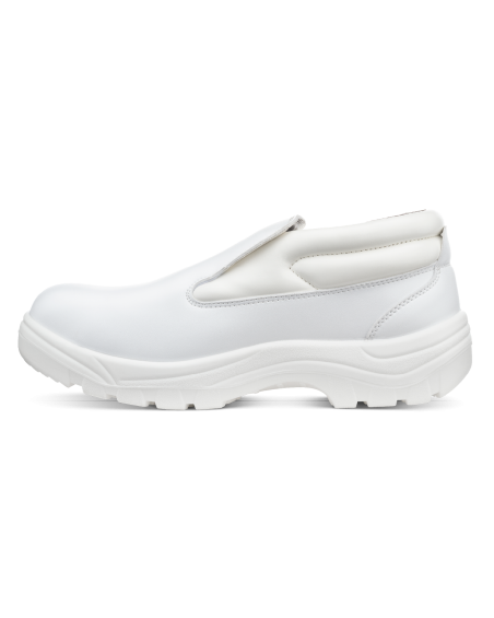 Trzewiki ochronne Haccp Albi, białe robocze — lewy bok buta